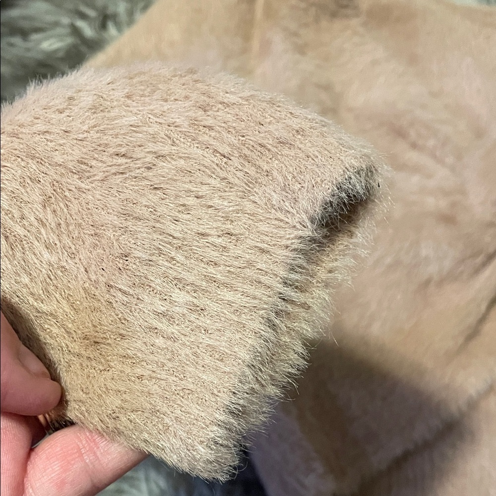 Aerie tan Fuzzy Twist-Front Sweater - Picture 3 of 6
